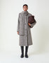 Brown Houndstooth Reversible Scarf Coat