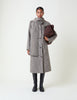 Brown Houndstooth Reversible Scarf Coat