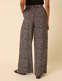 Black Ditsy Floral Wide Leg Zeena Trousers