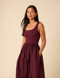 Burgundy Colorado Midi Dress