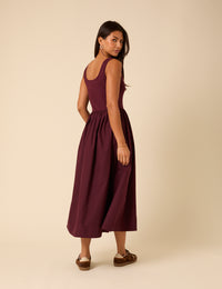 Burgundy Colorado Midi Dress