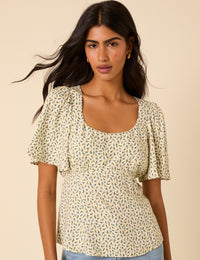 Cream Ditsy Floral Dee Dee Top