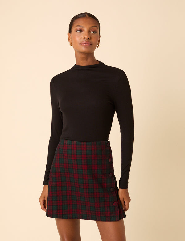Red Tartan Mini Skirt