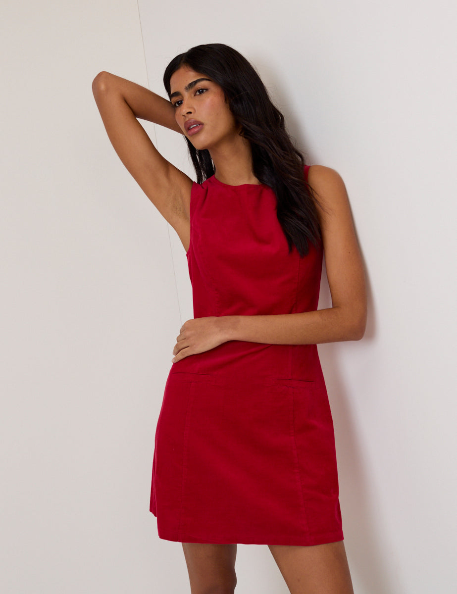 Red Cord Boston Sleeveless Mini Dress