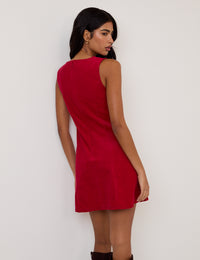 Red Cord Boston Sleeveless Mini Dress