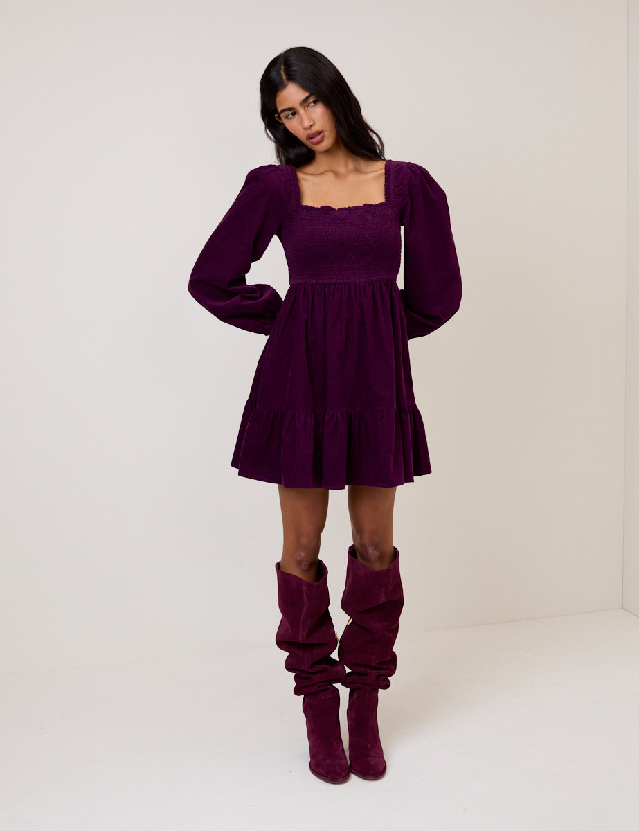 Purple Velvet Elsa Mini Dress Purple Velvet Elsa Mini Dress