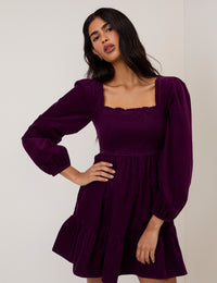 Purple Velvet Elsa Mini Dress