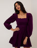 Purple Velvet Elsa Mini Dress