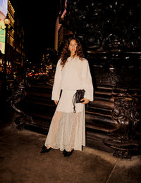 White Lace Midi Skirt