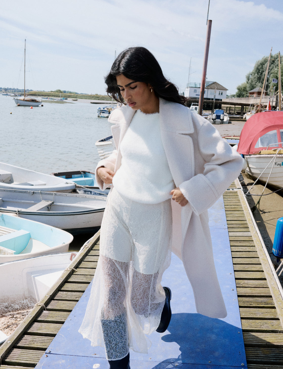 White Lace Midi Skirt