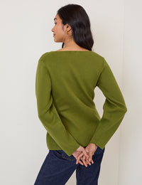 Green Barrel Sleeve Cardigan