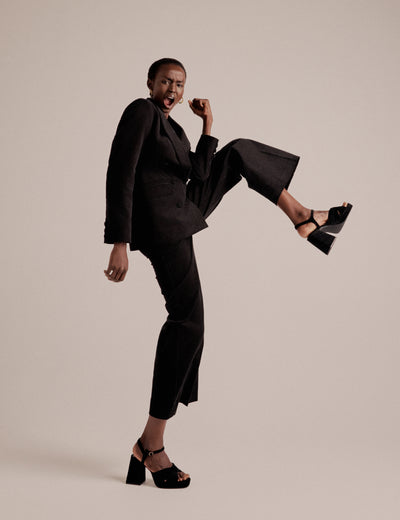 NC x Lisou Black Cord Double Breasted Tailored Blazer
