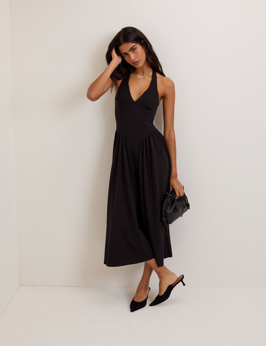 Amie Halter Neck Midi Dress