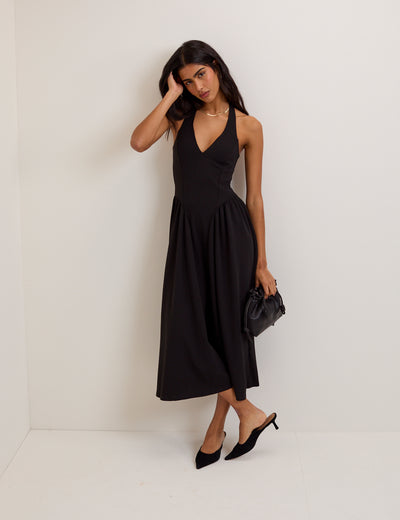 Amie Halter Neck Midi Dress