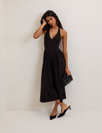 Black Halterneck Amie Midi Dress