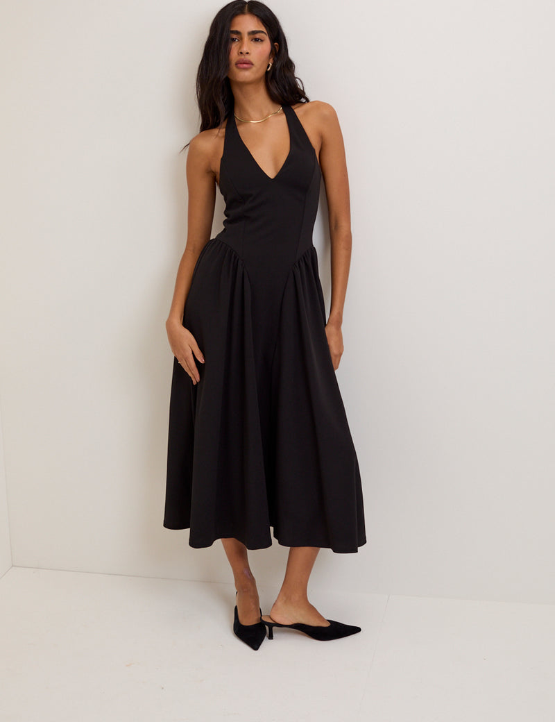 Amie Halter Neck Midi Dress