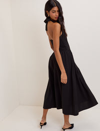 Black Halter Neck Amie Midi Dress