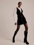 NC x Lisou Black Velvet Scallop Trim Pinafore Dress