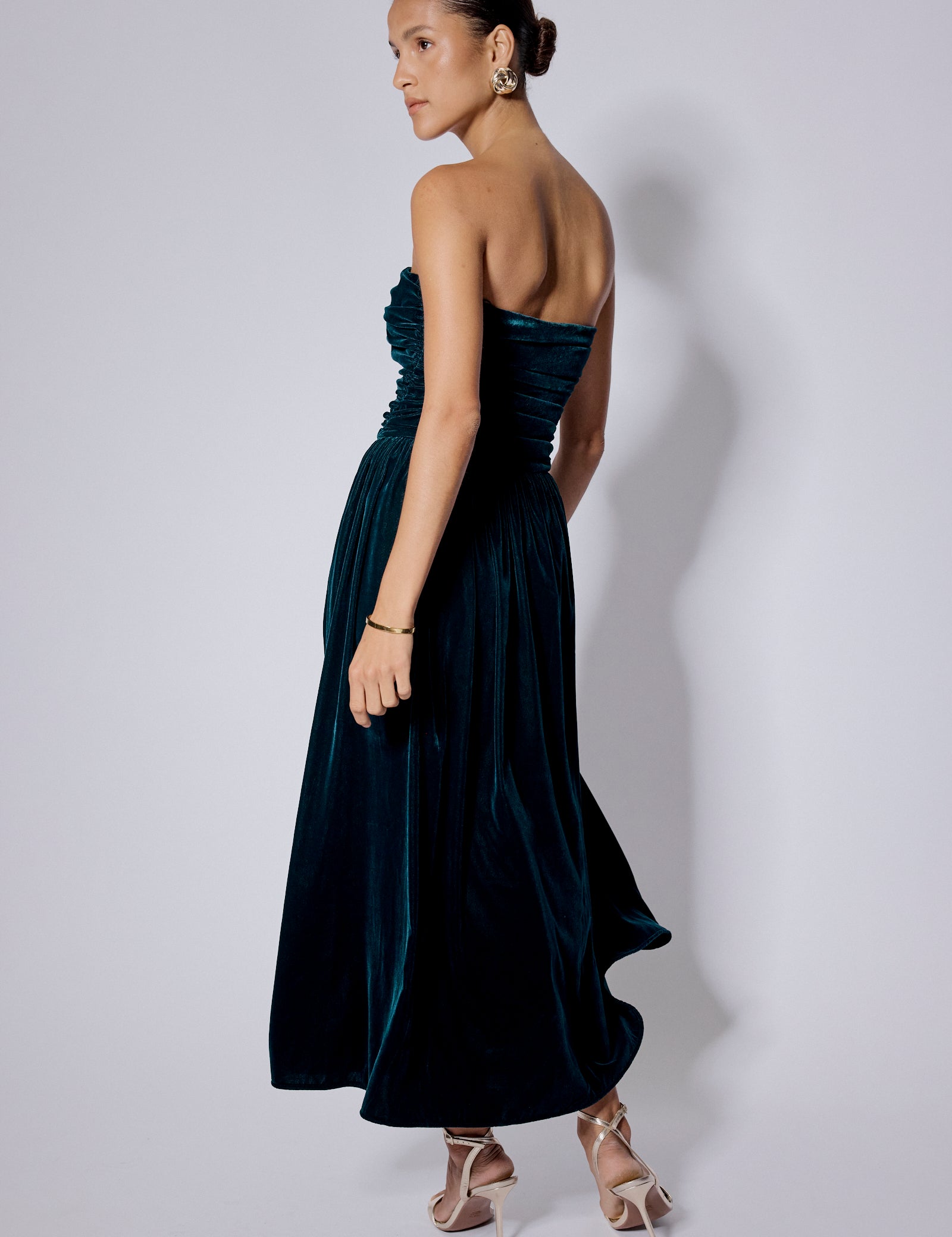 Green Velvet Bandeau Felicity Midi Dress Green Velvet Bandeau Felicity Midi Dress