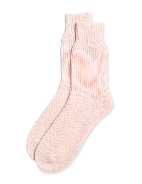 Pink Wool Blend Socks