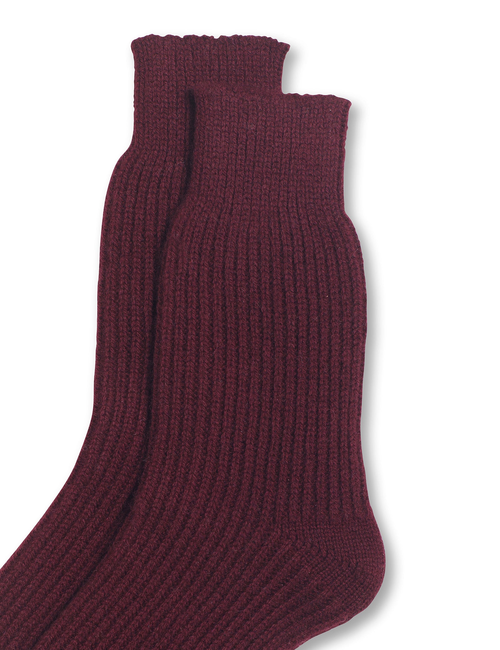 Burgundy Wool Blend Socks