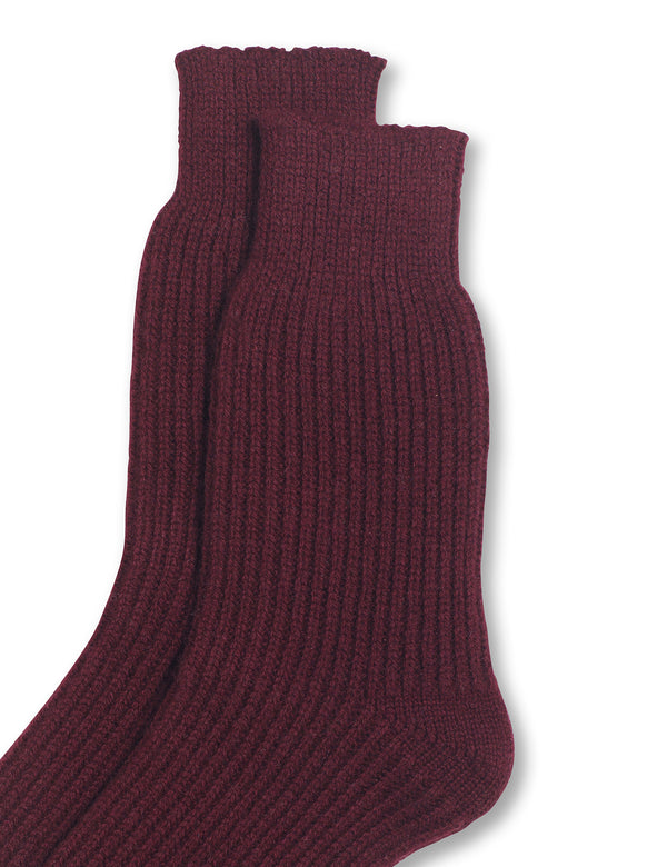 Burgundy Wool Blend Socks