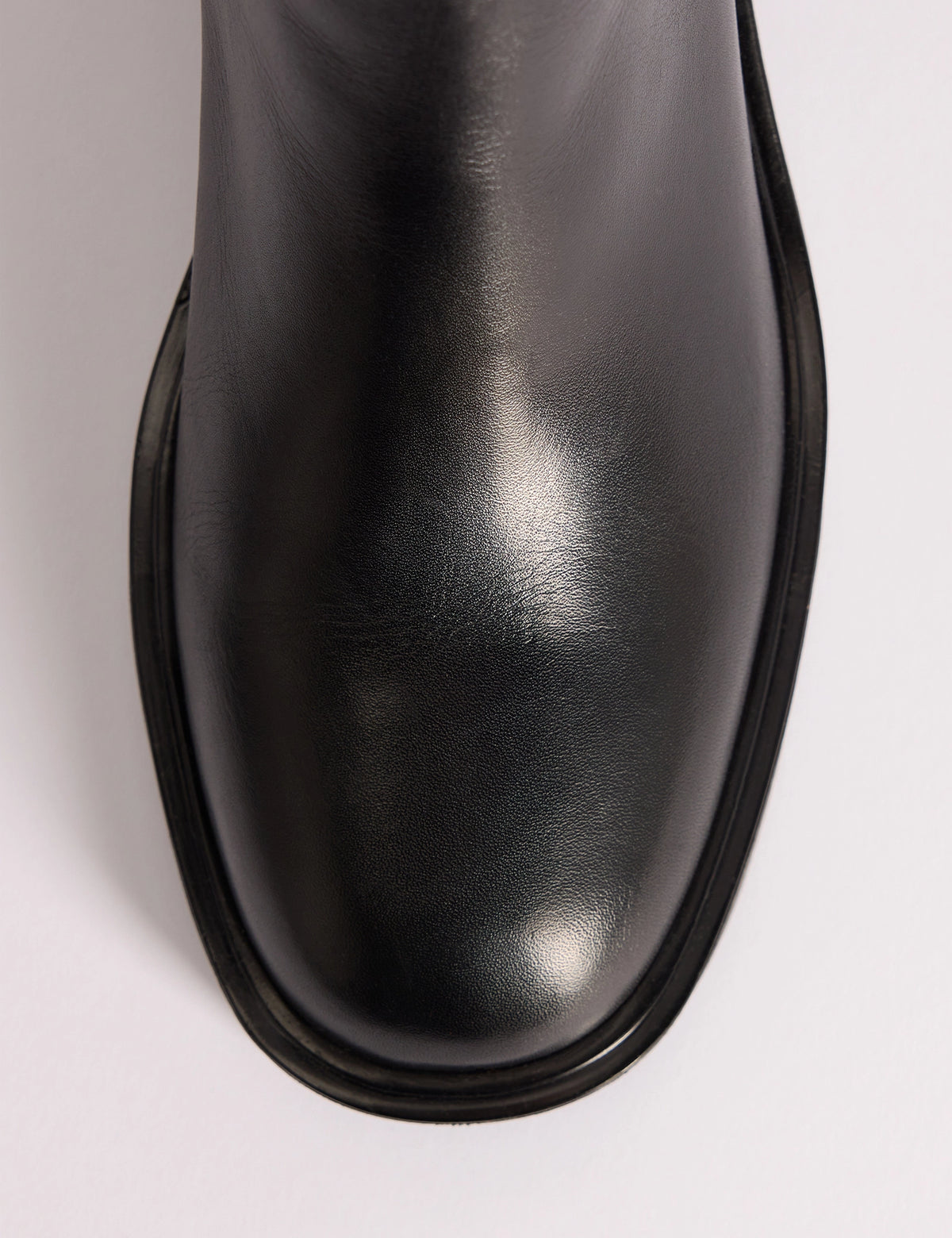 Black Leather Knee High Boots