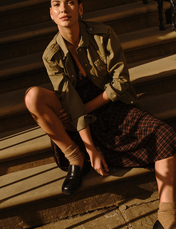 Black Leather Chunky Loafers