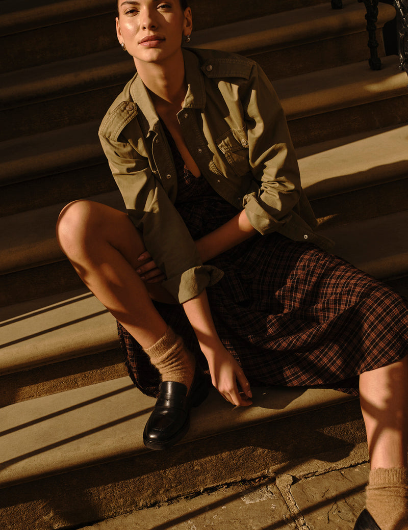 Black Leather Chunky Loafers