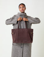 Chocolate Brown Suede Tote Bag