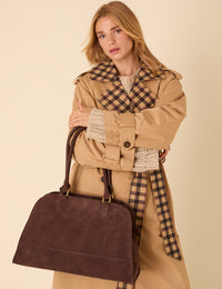 Brown Suede Shoulder Bag