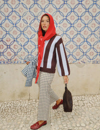 NC x TBCo Brown And Blue Striped Wool Jumper