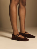 Chocolate Brown Suede Ballet Flats