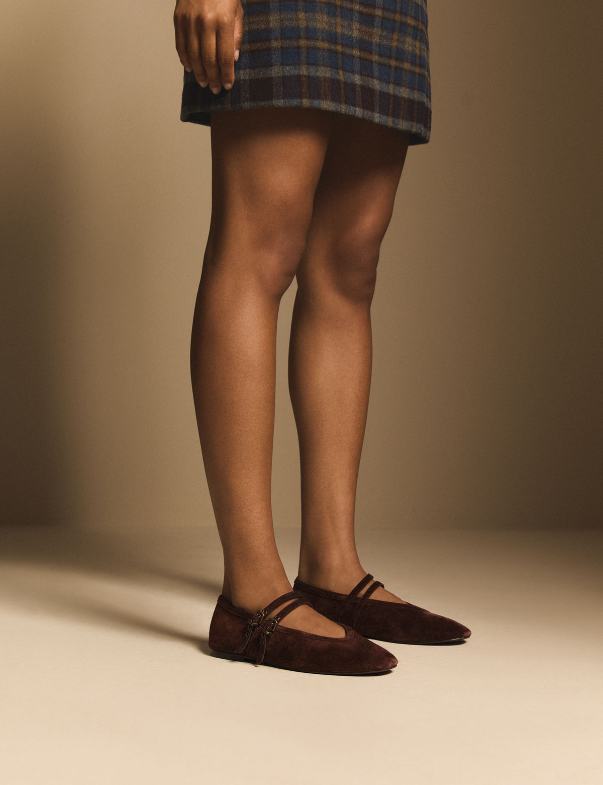 Chocolate Brown Suede Ballet Flats