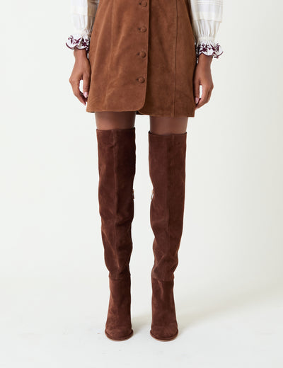 Tan Suede Thigh High Boots