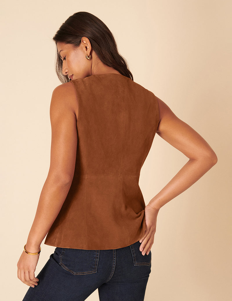 Brown Suede Waistcoat