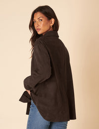 Dark Brown Suede Shirt