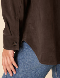 Dark Brown Suede Shirt