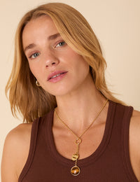 Gold Plated Drop Pendant Necklace