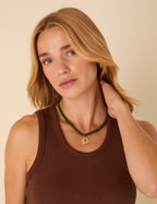 Gold Plated Beaded Coin Necklace