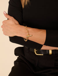 Gold Plated T-Bar Bracelet