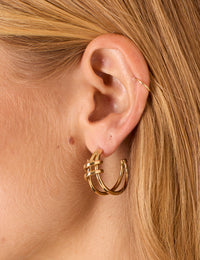 Gold Plated Knot Hoops