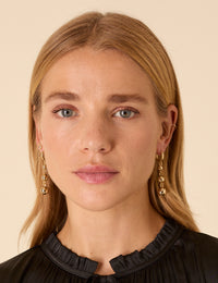 Gold Plated Orb Drop Earrings