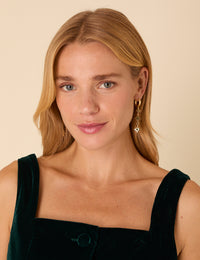 Gold Plated Star Drop Earrings