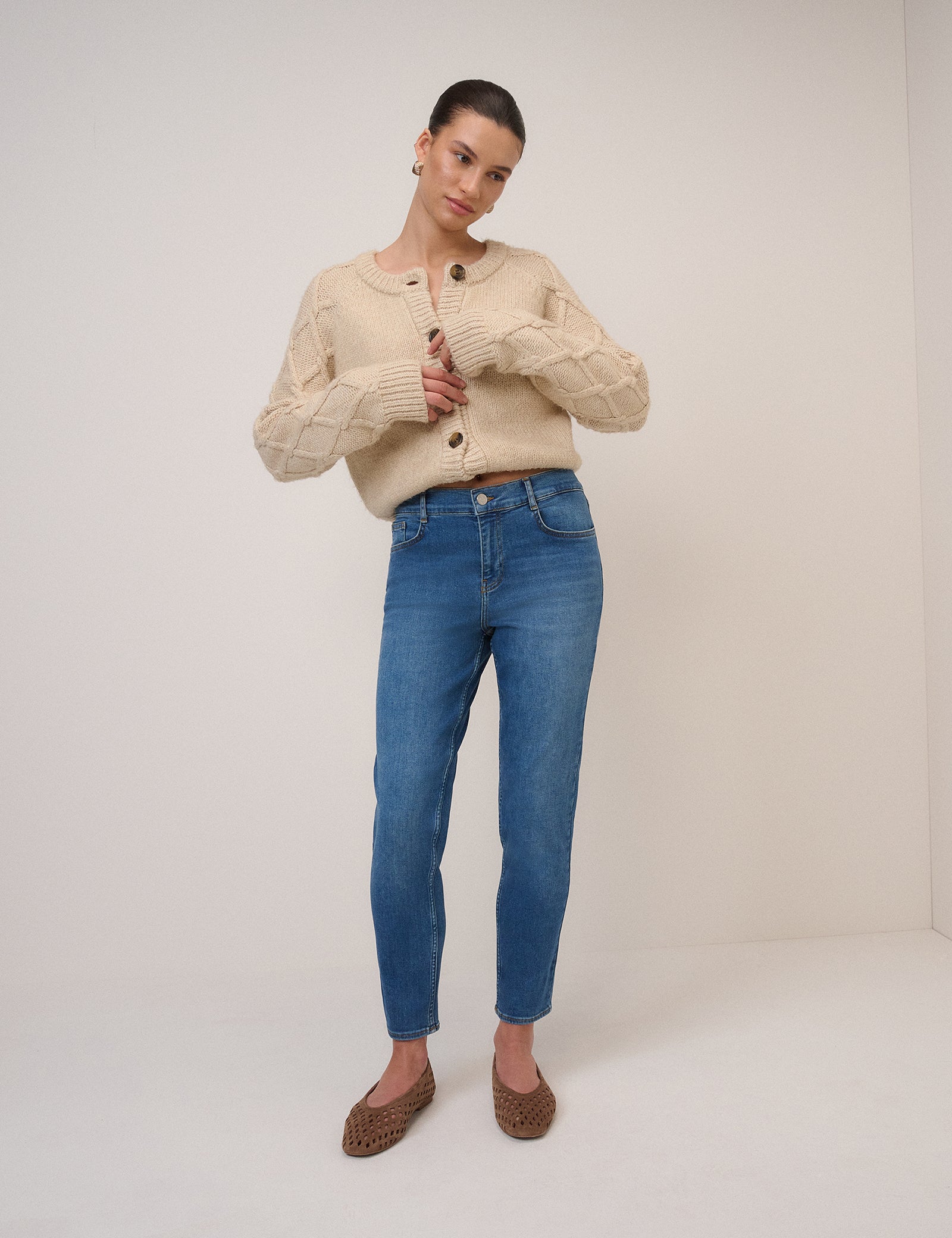 Blue Mid Rise Chelsea Skinny Jeans