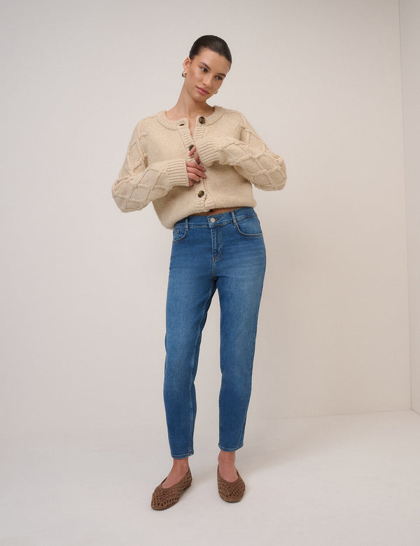 Blue Mid Rise Chelsea Skinny Jeans