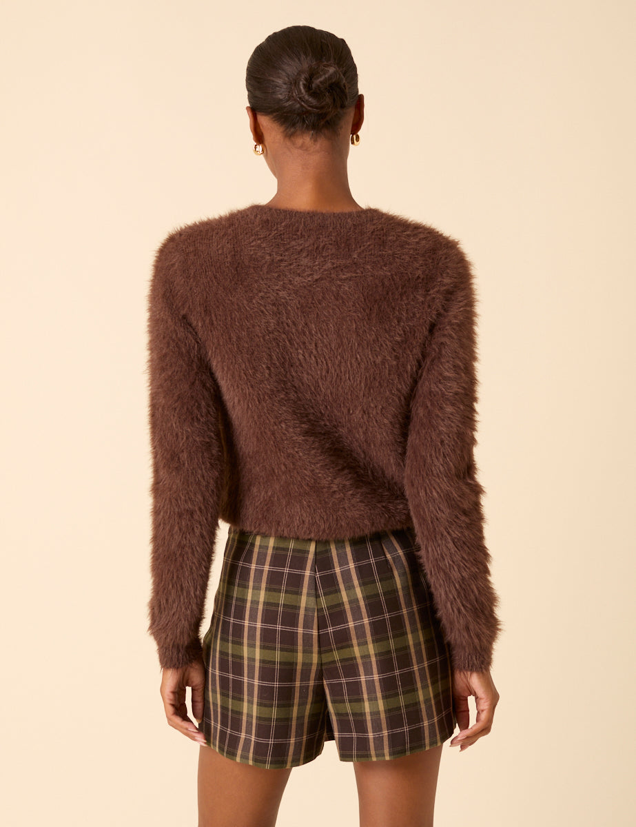 Green & Brown Check Mini Skort