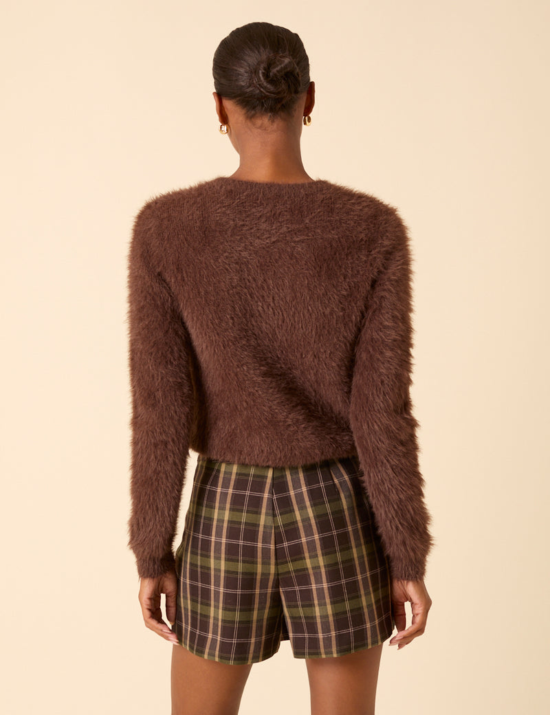 Green & Brown Check Mini Skort