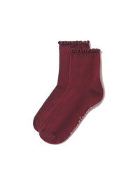Burgundy Frill Socks