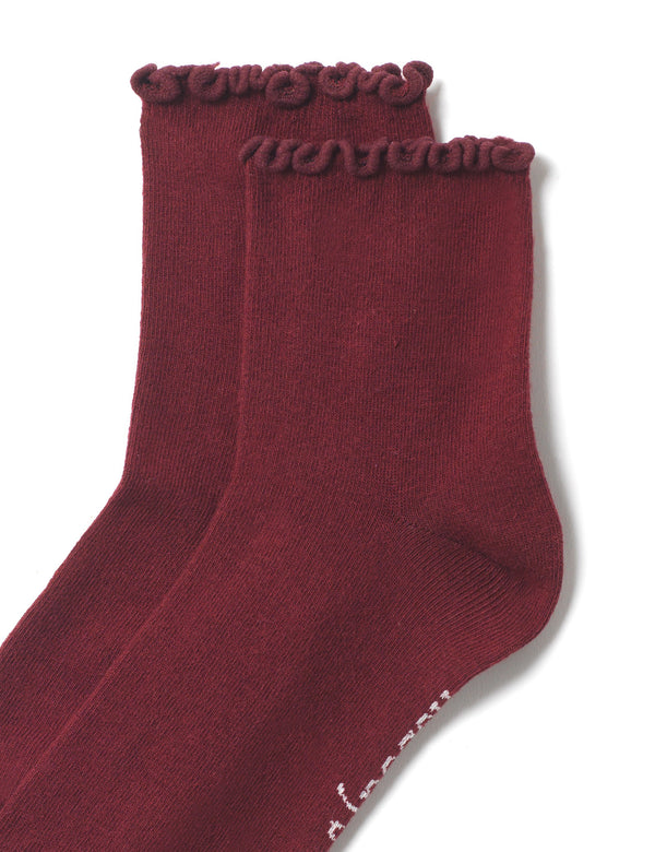 Burgundy Frill Socks